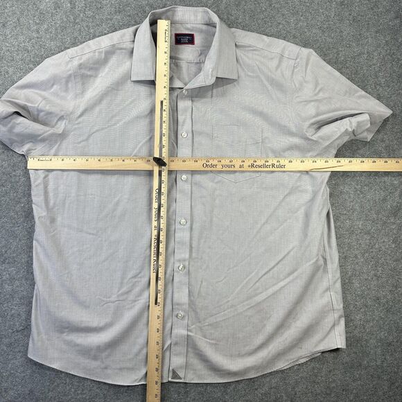 UNTUCKit Shirt Mens 2XL Gray Short Sleeve Button Down Wrinkle Free Cotton Casual - Picture 4 of 7